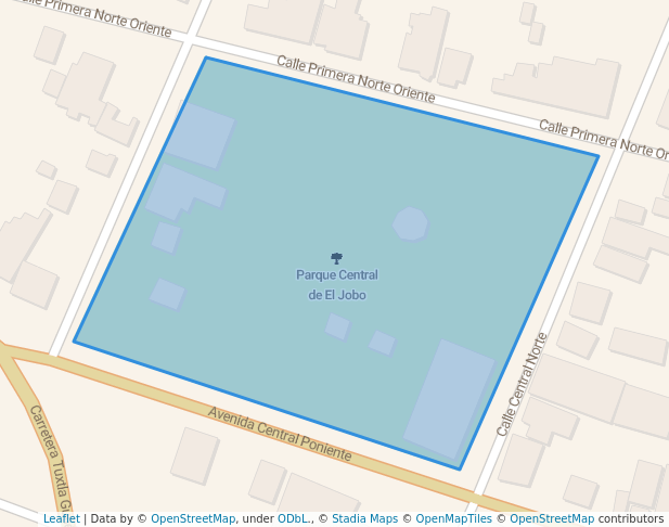 walking in Parque Central de El Jobo map in El Jobo