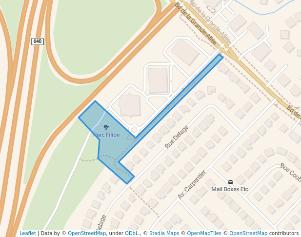 walking in Parc Filion map in Boisbriand