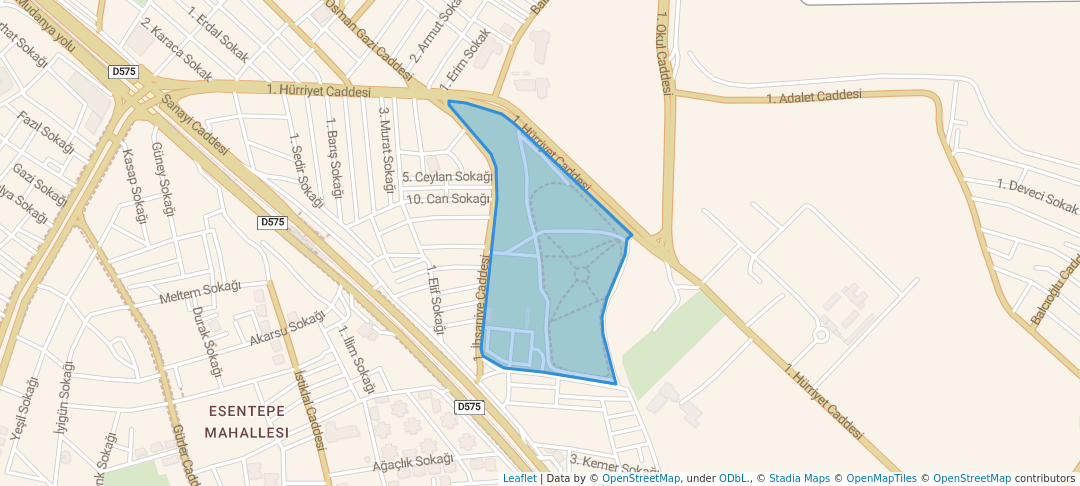 walking in Ziraat Piknik Alanı map in Bursa