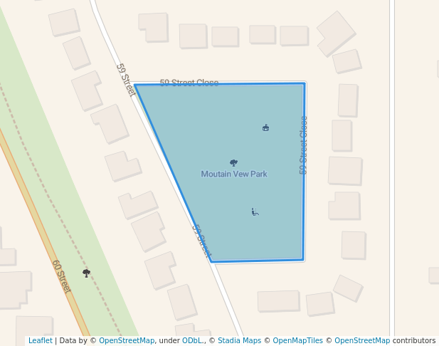walking in Moutain Vew Park map in Rocky Mountain House