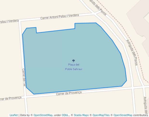 walking in Plaça del Poble Sahrauí map in Blanes