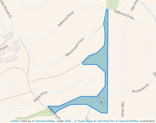 walking in Colby Woods Park map in Urbandale