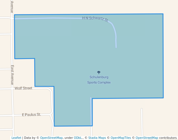 walking in Schulenburg Sports Complex map in Schulenburg