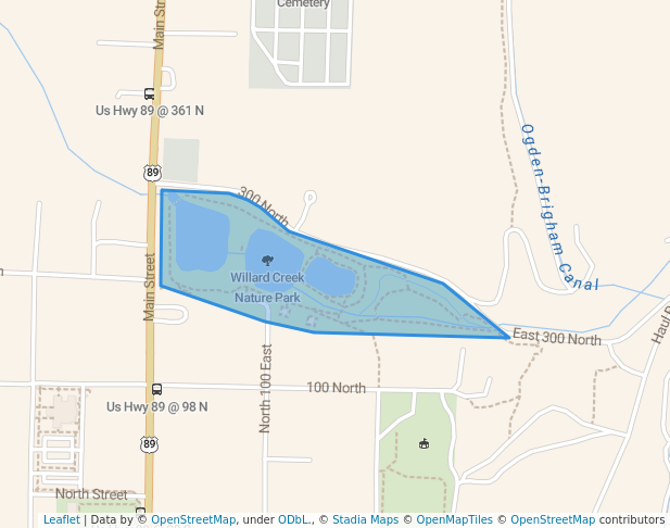 walking in Willard Creek Nature Park map in Willard