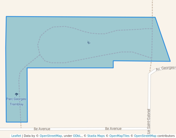 walking in Parc Georges-Tremblay map in Saint-Jean-sur-Richelieu