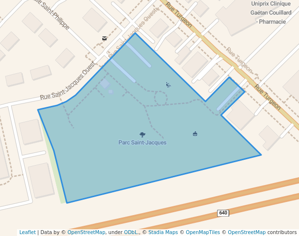 walking in Parc Saint-Jacques map in Sainte-Thérèse