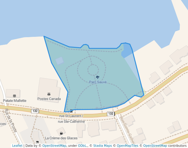 walking in Parc Sauvé map in Beauharnois