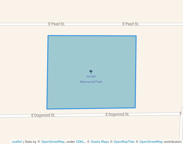 walking in Jordan Memorial Park map in Monticello
