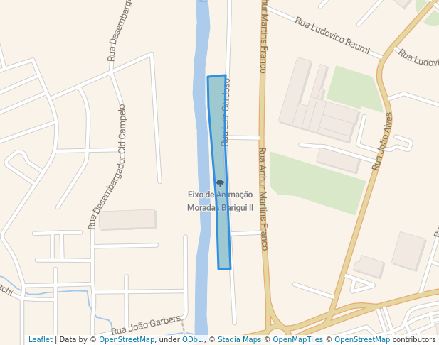 walking in Eixo de Animação Moradas Barigui II map in Curitiba