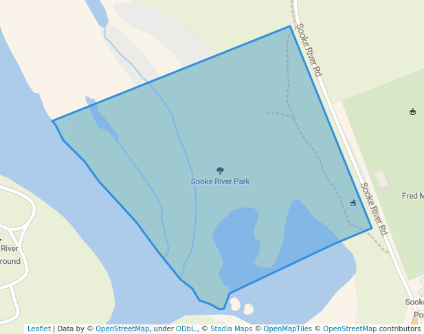 walking in Sooke River Park map in Sooke