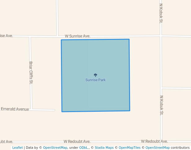 walking in Sunrise Park map in Soldotna