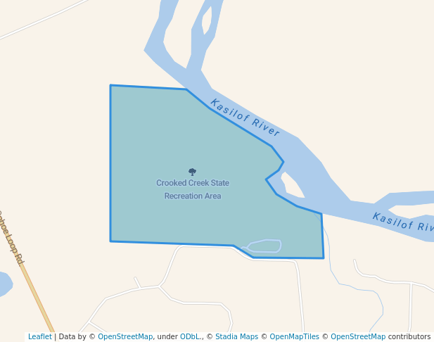 walking in Crooked Creek State Recreation Area map in Kasilof
