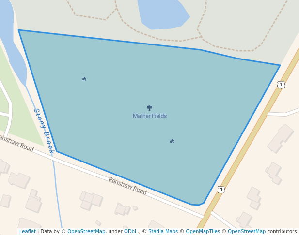 walking in Mather Fields map in Darien