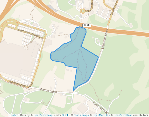 walking in Larratxo parkea map in Donostia