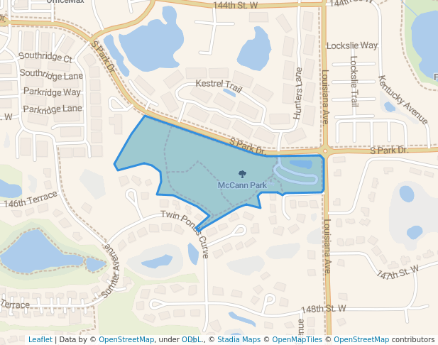 walking in McCann Park map in Savage