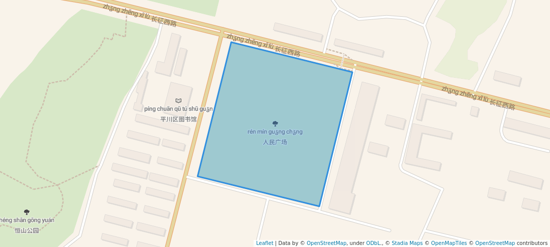 walking in 人民广场 map in Bai Yin Shi