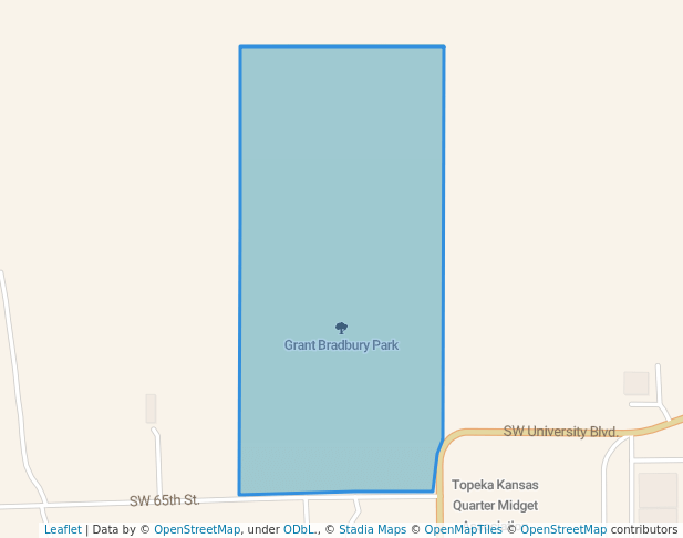 walking in Grant Bradbury Park map in Topeka