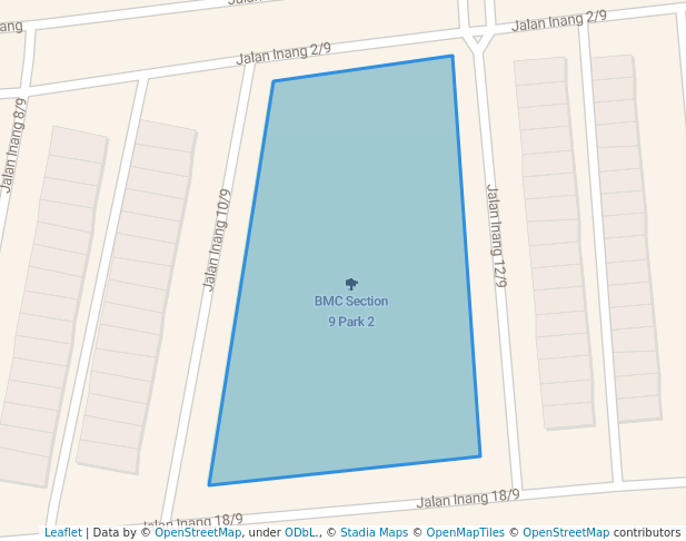 walking in BMC Section 9 Park 2 map in Cheras