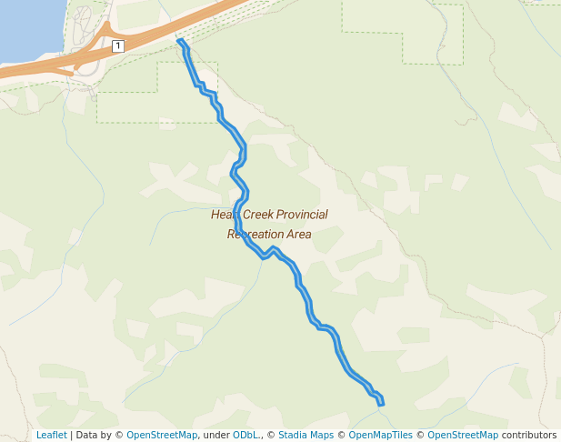 walking in Heart Creek Provincial Recreation Area map in Exshaw