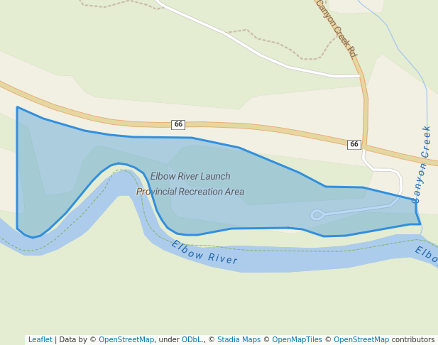 walking in Elbow River Launch Provincial Recreation Area map in Bragg Creek