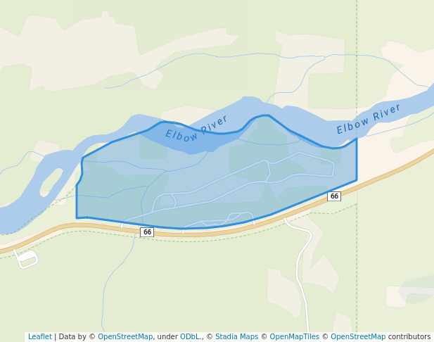 walking in Gooseberry Provincial Recreation Area map in Bragg Creek