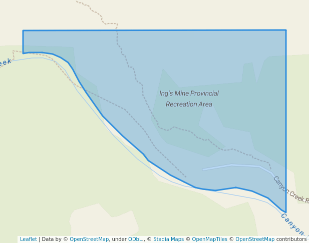 walking in Ing's Mine Provincial Recreation Area map in Bragg Creek
