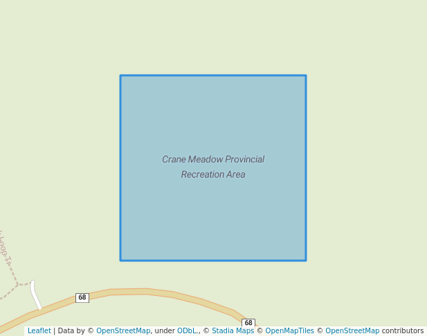 walking in Crane Meadow Provincial Recreation Area map in Morley