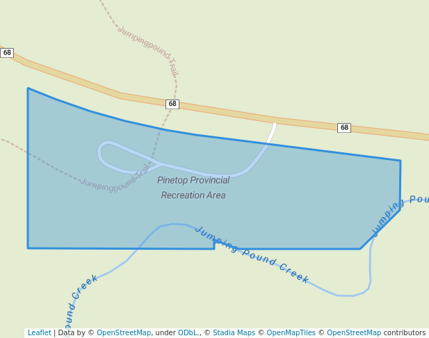 walking in Pinetop Provincial Recreation Area map in Bragg Creek