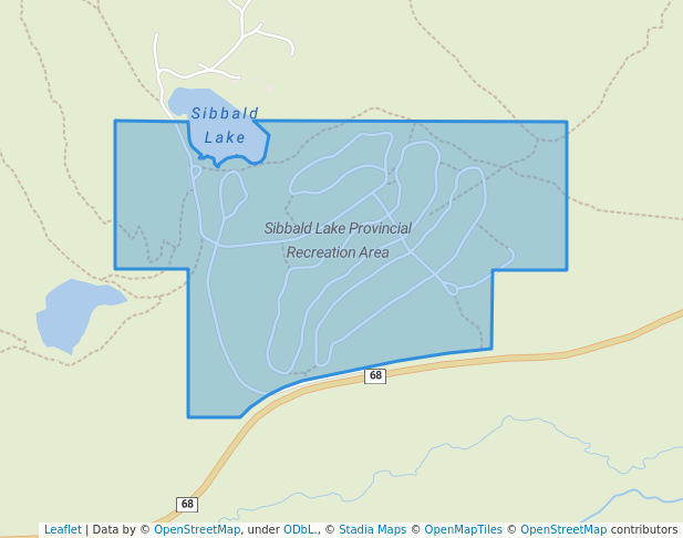 walking in Sibbald Lake Provincial Recreation Area map in Morley