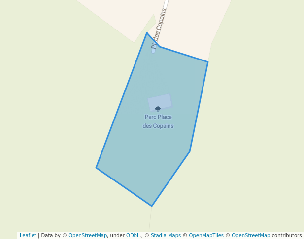 walking in Parc Place des Copains map in Saguenay