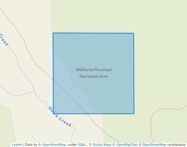 walking in Wildhorse Provincial Recreation Area map in Bragg Creek