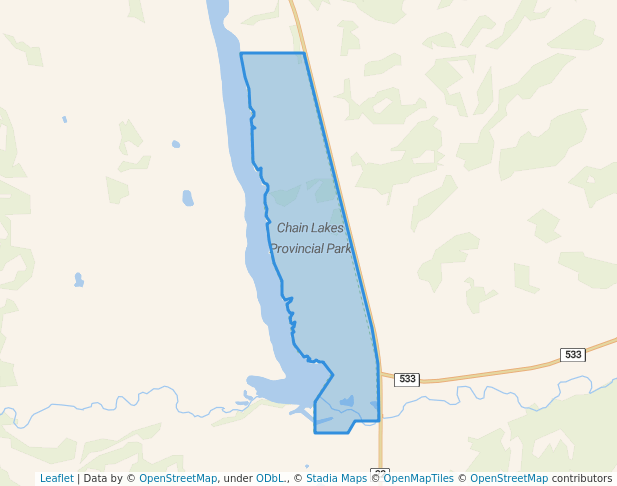 walking in Chain Lakes Provincial Park map in Nanton