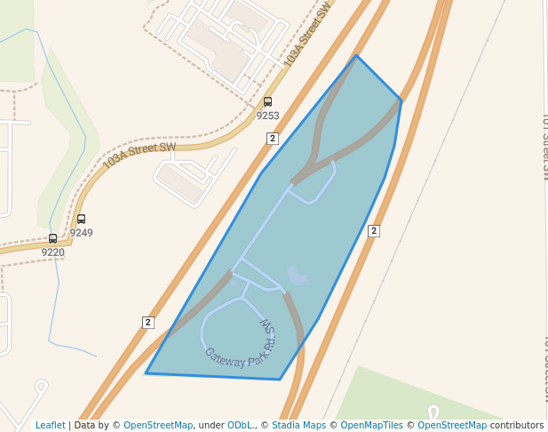 walking in Gateway Park map in Southwest