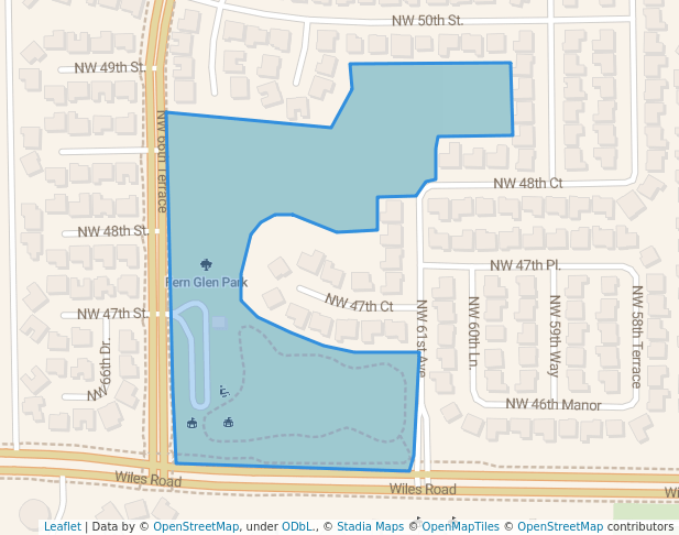 walking in Fern Glen Park map in Coral Springs