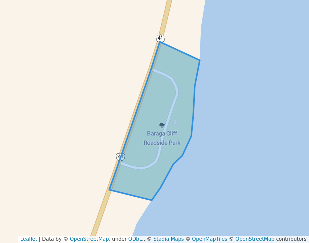 walking in Baraga Cliff Roadside Park map in Baraga