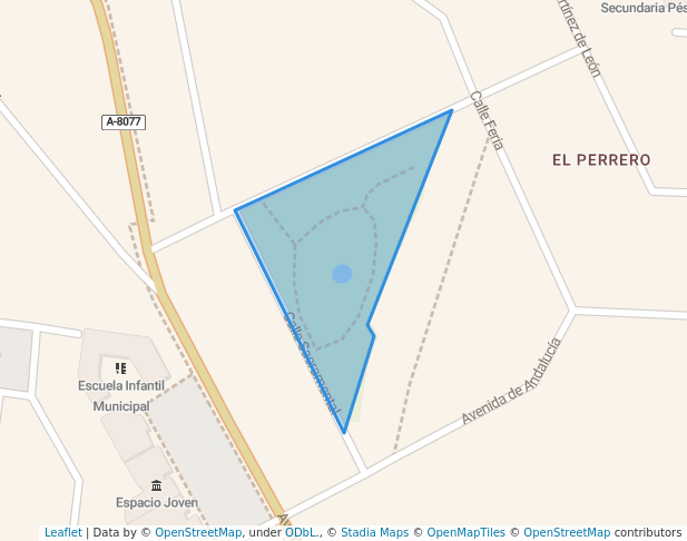 walking in Parque Municipal "Los Poetas" map in Salteras