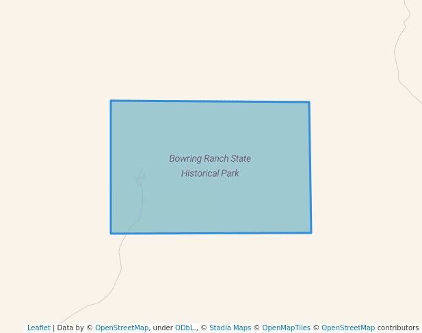 walking in Bowring Ranch State Historical Park map in Merriman