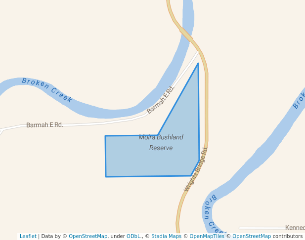 walking in Moira Bushland Reserve map in Barmah