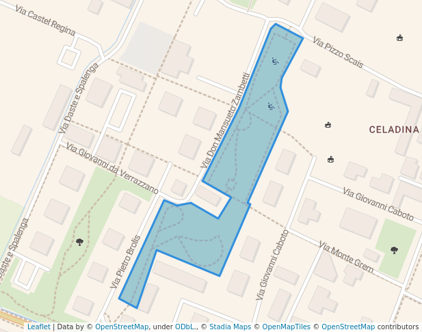 walking in Parco Lord Robert Baden-Powell map in Bergamo