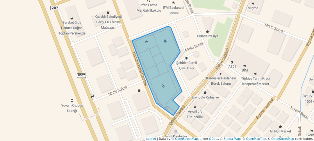 walking in Veli Çeken Parkı map in Kapaklı