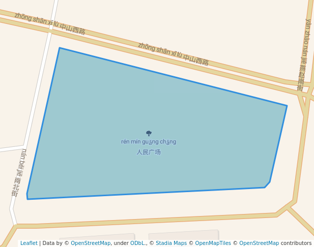 walking in 人民广场 map in Bao Ding Shi