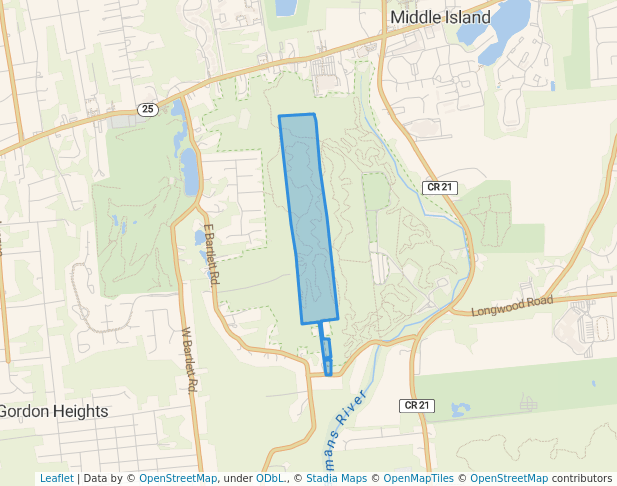 walking in East Bartlett Pine Barrens State Forest map in Middle Island