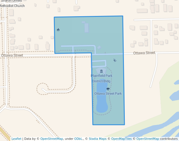 walking in Ottawa Street Park map in Plainfield