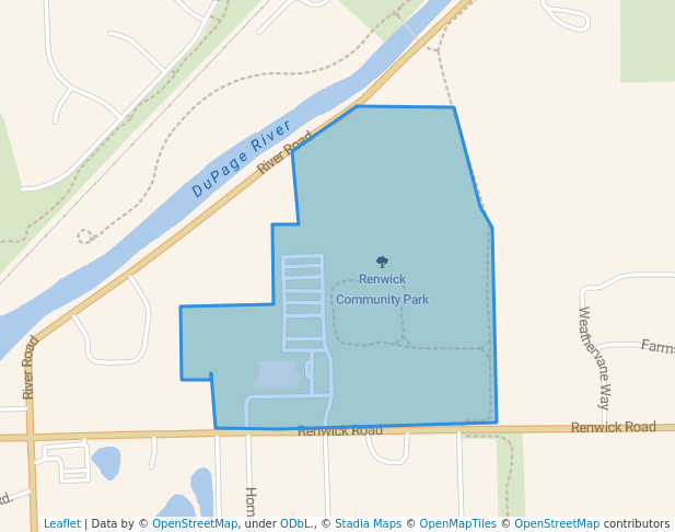 walking in Renwick Community Park map in Plainfield