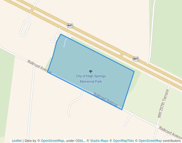 walking in City of High Springs Memorial Park map in High Springs