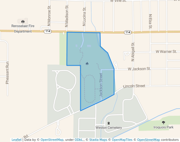 walking in Brook Side Park map in Rensselaer