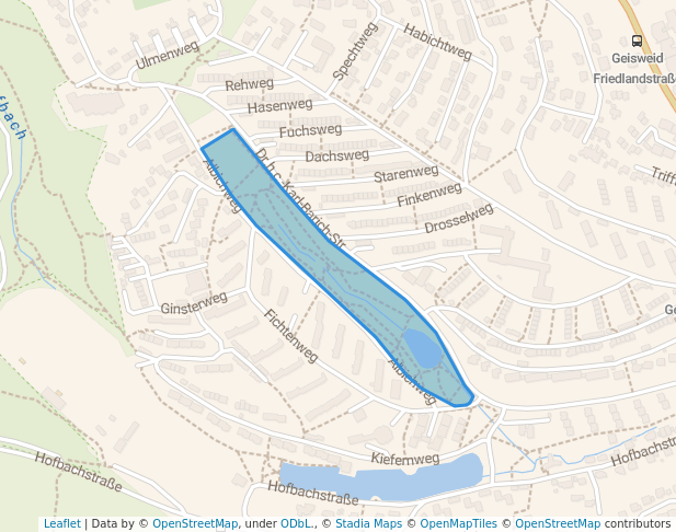 walking in Dr.Dudziak-Park map in Siegen