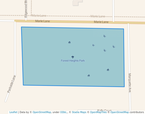 walking in Forest Heights Park map in North Mankato