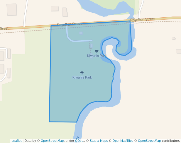 walking in Kiwanis Park map in Waupaca