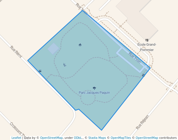 walking in Parc Jacques Paquin map in Saint-Joseph-du-Lac